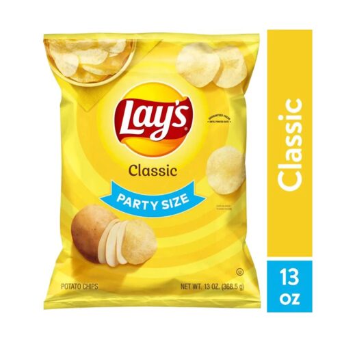 Papas fritas clásicas Lay's, tamaño para fiestas, bolsa de 13 oz